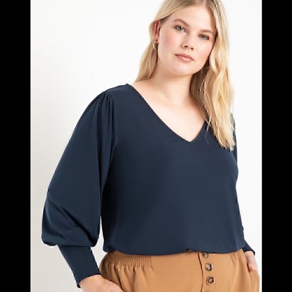 NWOT Eloquii Dramatic Sleeve V  Neck 14/16 - Picture 1 of 6